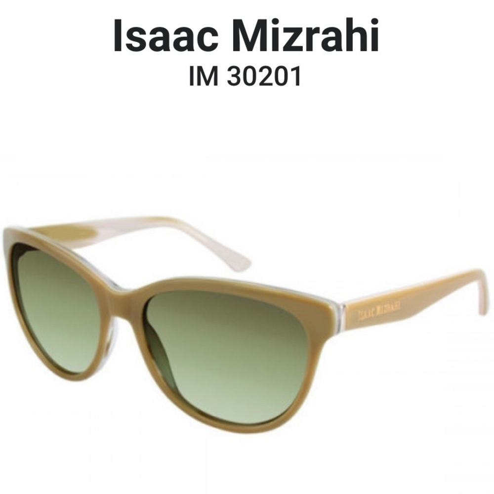 Isaac Mizrahi New York IM 30201 Khaki Full Rim Cat Eye Acetate Sunglasses